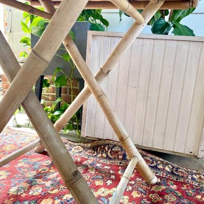 Vintage folding bamboo table