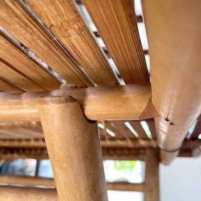 Vintage folding bamboo table