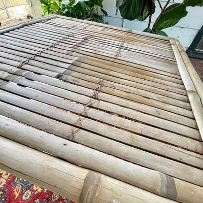 Vintage folding bamboo table
