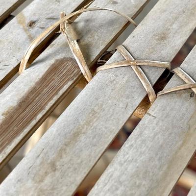 Vintage folding bamboo table