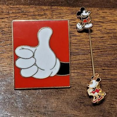 154: Mickey Mouse Pin and Mickey & Minnie Tie Bar