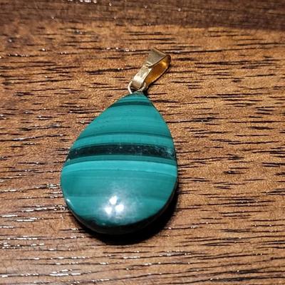 157: Malachite with Menorah Pendant