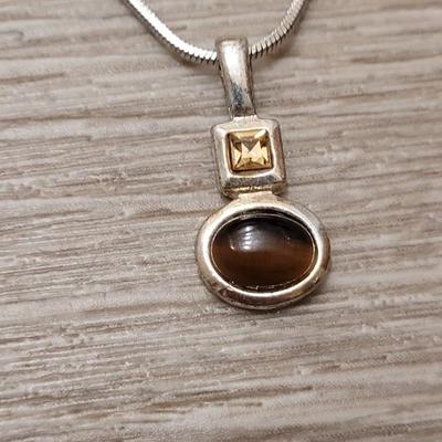 #159: Tiger's Eye & Citrine Pendant