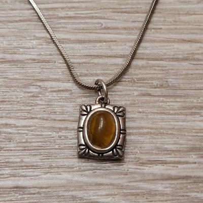 #162: Tiger's Eye Pendant Necklace