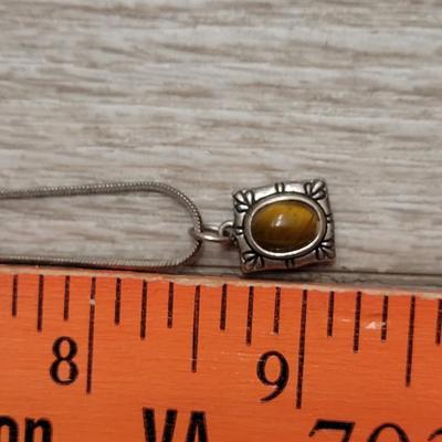 #162: Tiger's Eye Pendant Necklace