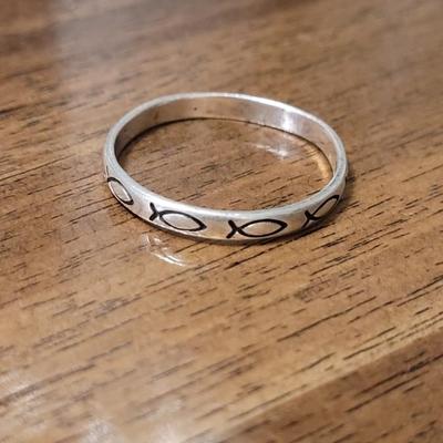 180: Jesus Fish Sterling Silver Ring
