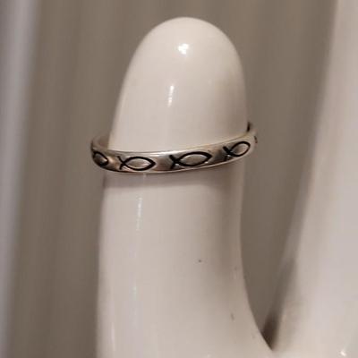 180: Jesus Fish Sterling Silver Ring