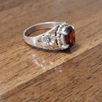 183: Ruby and Sterling Silver Ring