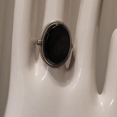 #187: Black Onyx and Sterling Silver Ring