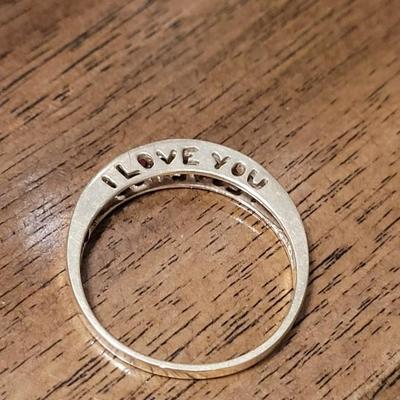 #194: 10kt Gold Ruby and Diamond 'I Love You' Ring