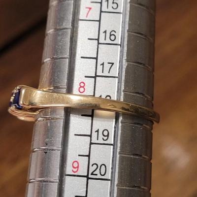 #196: 10kt Gold Sapphire and Diamond Ring