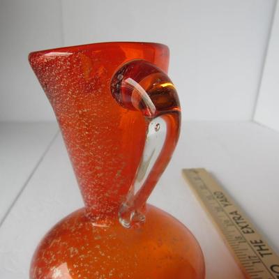 Lot 445: Vintage MCM Lefton Spangle Glass Pitcher