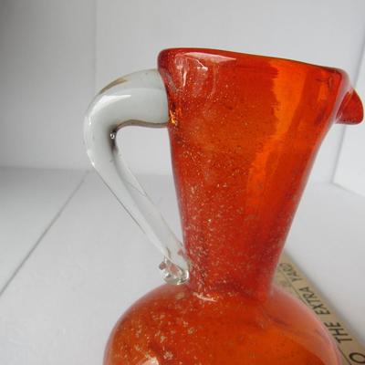 Lot 445: Vintage MCM Lefton Spangle Glass Pitcher