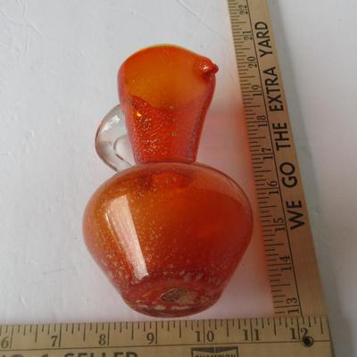 Lot 445: Vintage MCM Lefton Spangle Glass Pitcher