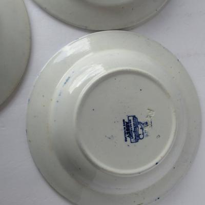 Lot 450:  3 Old Maastrich Holland Pieces: 2 Abbey Soup Bowls and 1 Plate