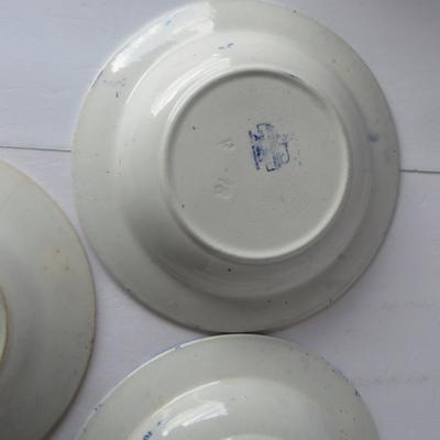 Lot 450:  3 Old Maastrich Holland Pieces: 2 Abbey Soup Bowls and 1 Plate