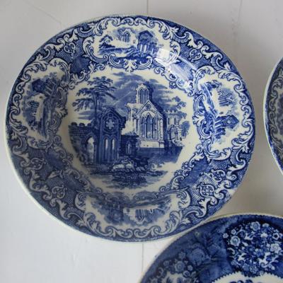 Lot 450:  3 Old Maastrich Holland Pieces: 2 Abbey Soup Bowls and 1 Plate