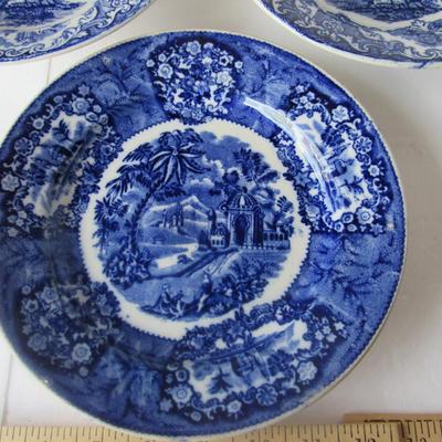 Lot 450:  3 Old Maastrich Holland Pieces: 2 Abbey Soup Bowls and 1 Plate