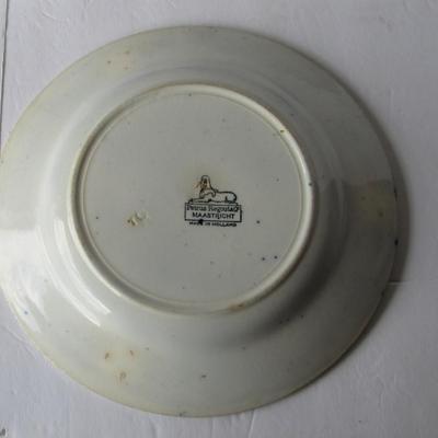 Lot 450:  3 Old Maastrich Holland Pieces: 2 Abbey Soup Bowls and 1 Plate
