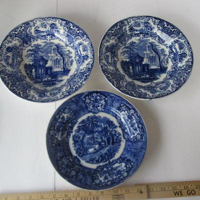 Lot 450:  3 Old Maastrich Holland Pieces: 2 Abbey Soup Bowls and 1 Plate