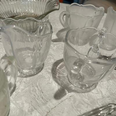 Lot of clear glass items