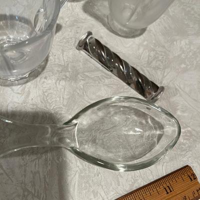 Lot of clear glass items