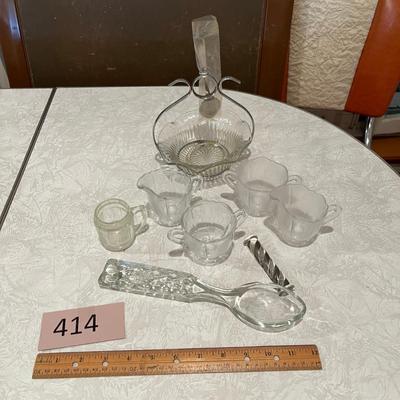 Lot of clear glass items