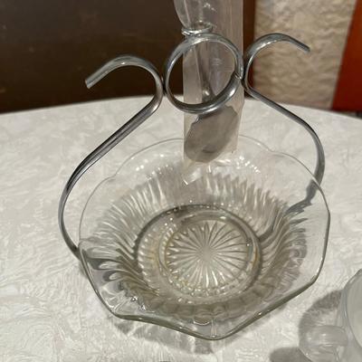 Lot of clear glass items