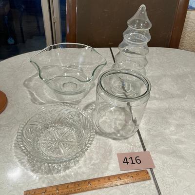 Lot of clear glass containers