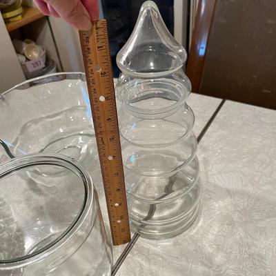 Lot of clear glass containers