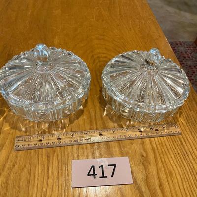 Lot of 2 Ribbed candy boxes