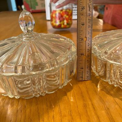 Lot of 2 Ribbed candy boxes
