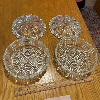 Lot of 2 Ribbed candy boxes