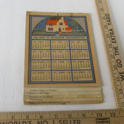 Lot 460:  Antique Jewel T 1926 Household Calendar Helper
