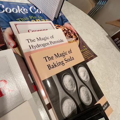 Cook books & vintage calculator