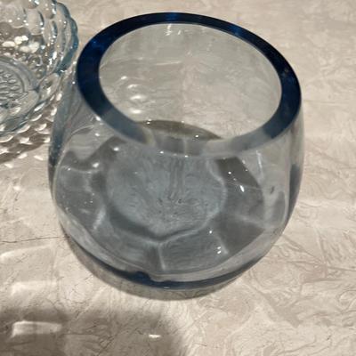 Lot of blue glass