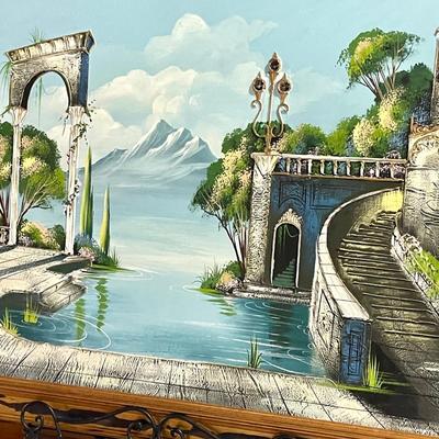 Italian oil painting with gesso or plaster 35â€x75â€