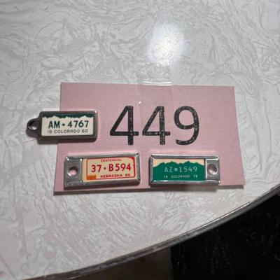 Vintage DAV License Plate fobs
