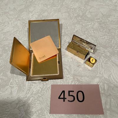 Vintage compact & lipstick holder