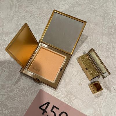 Vintage compact & lipstick holder