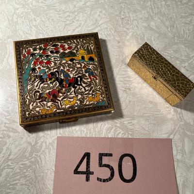 Vintage compact & lipstick holder