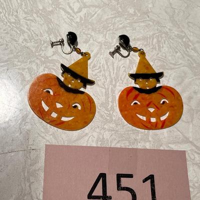 Antique plastic Halloween earrings