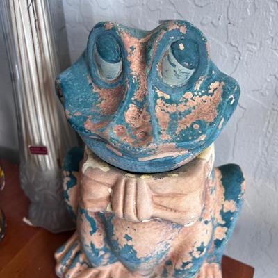 Collectibles on five shelves
