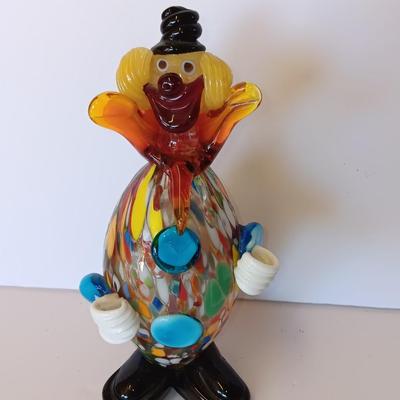 Vintage hand-blown Murano glass clown Italy art glass