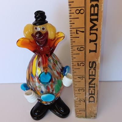 Vintage hand-blown Murano glass clown Italy art glass