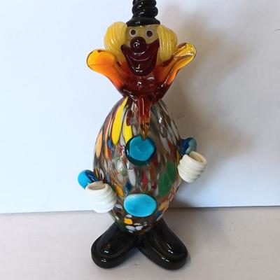 Vintage hand-blown Murano glass clown Italy art glass