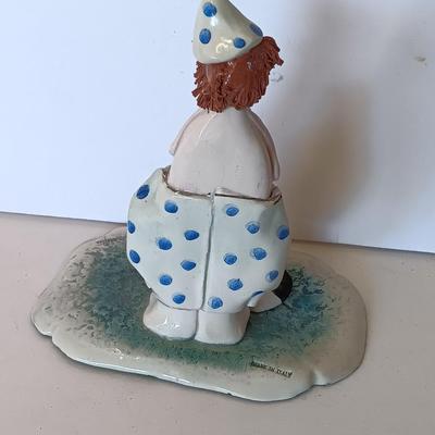 Rare Vintage Signed Zampiva Figurine "CLOWN WITH SAX" Made in Italy.