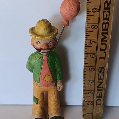 Vintage Jim Maxwell signed Clown with a balloon figure