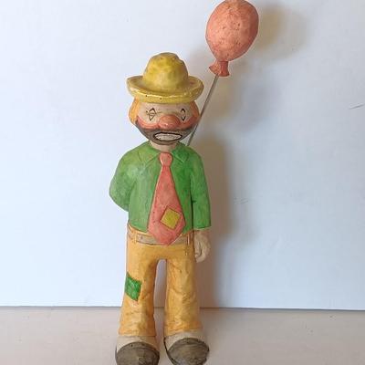 Vintage Jim Maxwell signed Clown with a balloon figure