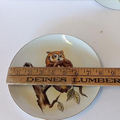 Two Norcrest marked 8" Collectible Owl plates
